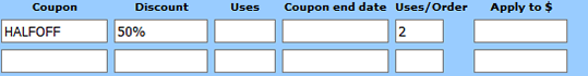 Coupon percentage